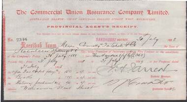 Document - CONNELLY, TATCHELL, DUNLOP COLLECTION:   COMMERCIAL UNION ASSURANCE COMPANY LTD
