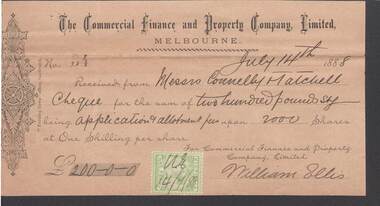 Document - CONNELLY, TATCHELL, DUNLOP COLLECTION:  COMMERCIAL FINANCE PROPERTY CO. LTD