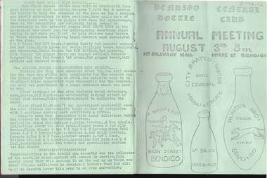 Document - JAMES LERK COLLECTION: BENDIGO CENTRAL BOTTLE CLUB NEWSLETTER