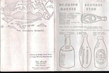 Document - JAMES LERK COLLECTION: BENDIGO CENTRAL BOTTLE CLUB NEWSLETTER