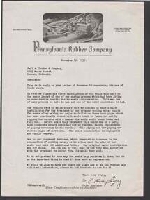 Document - BILL ASHMAN COLLECTION: PENNSYLVANIA RUBBER COMPANY