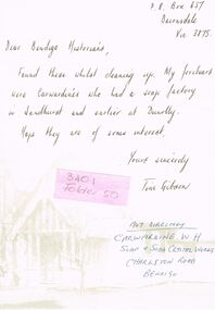 Document - CARWARDINE COLLECTION: INFORMATION RE COLLECTION