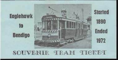 Document - BENDIGO SOUVENIR TRAM TICKET