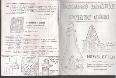 Document - JAMES LERK COLLECTION: BENDIGO CENTRAL BOTTLE CLUB NEWSLETTER