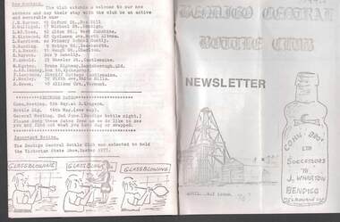 Document - JAMES LERK COLLECTION: BENDIGO CENTRAL BOTTLE CLUB NEWSLETTER