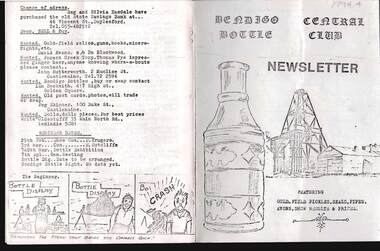 Document - JAMES LERK COLLECTION: BENDIGO CENTRAL BOTTLE CLUB NEWSLETTER