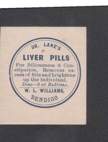 Document - CAMBRIDGE PRESS COLLECTION: LABEL - DR. LANE'S LIVER PILLS