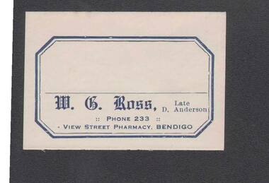 Document - CAMBRIDGE PRESS COLLECTION: LABEL - ROSS PHARMACY