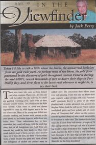 Newspaper - JACK PERRY COLLECTION: NEWSPAPER UNMARRIED BACHELORS IN GOLD RUSH