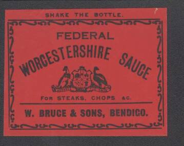 Document - CAMBRIDGE PRESS COLLECTION: LABEL - FEDERAL WORCESTERSHIRE SAUCE