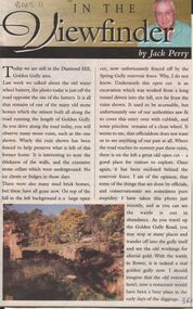 Newspaper - JACK PERRY COLLECTION: NEWSPAPER DIAMOND HILL GOLDEN GULLY