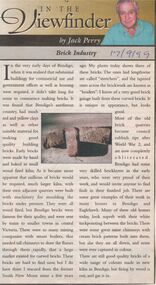 Newspaper - JACK PERRY COLLECTION: NEWSPAPER BRICK INDUSTRY