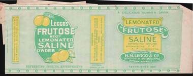 Document - CAMBRIDGE PRESS COLLECTION: LABEL - LEGGO'S FRUTOSE LEMONATED SALINE POWDER