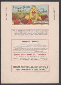 Document - CAMBRIDGE PRESS COLLECTION: PAPER - RED CURRANT BENDIGO DIGGER BRAND JELLY CRYSTALS