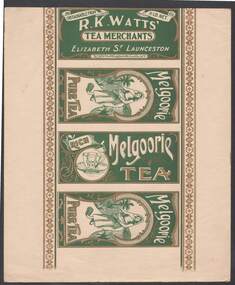 Document - CAMBRIDGE PRESS COLLECTION: LABEL - R. K. WATTS MELGOORIE TEA