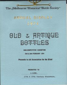 Document - JAMES LERK COLLECTION: ANNUAL DISPLAY 1974