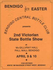 Document - JAMES LERK COLLECTION: PRINTED PROGRAMME FOR 2ND VIC. STATE BOTTLE SHOW