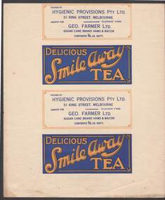 Document - CAMBRIDGE PRESS COLLECTION: LABEL - DELICIOUS SMILE AWAY TEA