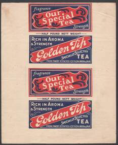 Document - CAMBRIDGE PRESS COLLECTION: TEA LABELS