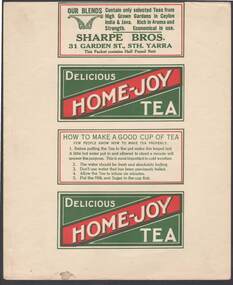 Document - CAMBRIDGE PRESS COLLECTION: LABEL - DELICIOUS HOME JOY TEA