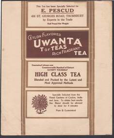 Document - CAMBRIDGE PRESS COLLECTION: LABEL - CYLON FLAVORED UWANTA TEA