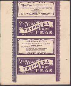 Document - CAMBRIDGE PRESS COLLECTION: LABEL - TRYPHENA PURE TEA
