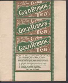 Document - CAMBRIDGE PRESS COLLECTION: LABEL - CEYLON GOLD RIBBON TEA