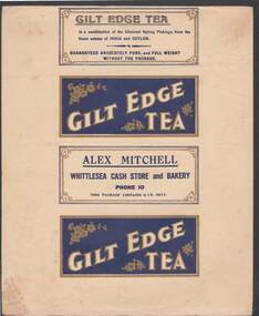 Document - CAMBRIDGE PRESS COLLECTION: LABEL - GILT EDGE TEA