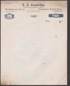 Document - CAMBRIDGE PRESS COLLECTION: LETTER PAPER - E. A. CAMBRIDGE