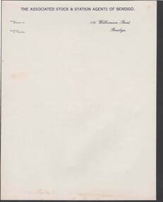 Document - CAMBRIDGE PRESS COLLECTION: LETTER PAPER - THE ASSOCIATED STOCK AND STATION AGENTS