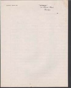 Document - CAMBRIDGE PRESS COLLECTION: LETTER PAPER - ETTRICK, OLINDA STREET, BENDIGO