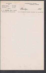 Document - CAMBRIDGE PRESS COLLECTION: LETTER PAPER - J. T. KEANE