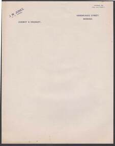 Document - CAMBRIDGE PRESS COLLECTION: LETTER PAPER - J. W. JONES, CHEMIST