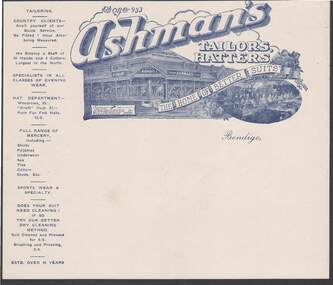 Document - CAMBRIDGE PRESS COLLECTION: LETTER PAPER - ASHMAN'S TAILORS