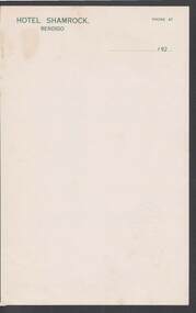 Document - CAMBRIDGE PRESS COLLECTION: LETTER PAPER - HOTEL SHAMROCK