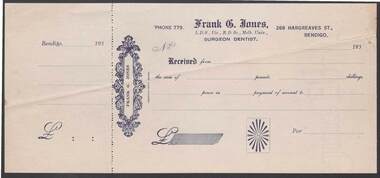 Document - CAMBRIDGE PRESS COLLECTION: RECEIPT - FRANK G. JONES