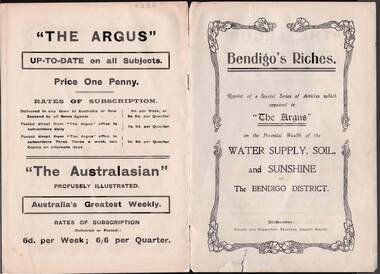 Document - BENDIGO'S RICHES, THE ARGUS PUBLICATION