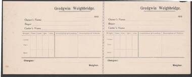 Document - CAMBRIDGE PRESS COLLECTION: DOCKET - GREDGWIN WEIGHBRIDGE