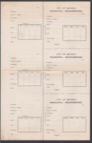 Document - CAMBRIDGE PRESS COLLECTION: DOCKETS - CITY OF BENDIGO WEIGHBRIDGE