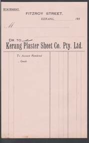 Document - CAMBRIDGE PRESS COLLECTION: STATEMENT - KERANG PLASTERSHEET COMPANY