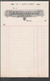 Document - CAMBRIDGE PRESS COLLECTION: ACCOUNT - J. A. JOHNSTONE