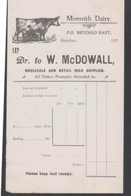 Document - CAMBRIDGE PRESS COLLECTION: ACCOUNT - MONREITH DAIRY