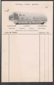 Document - CAMBRIDGE PRESS COLLECTION: ACCOUNT - MORLEY JOHNSONS BENDIGO