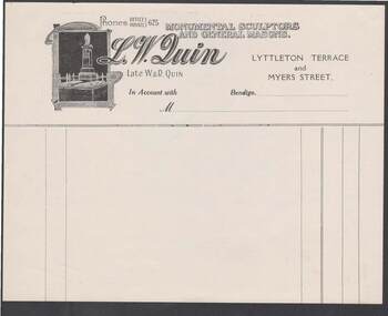 Document - CAMBRIDGE PRESS COLLECTION: ACCOUNT - L. W. QUIN