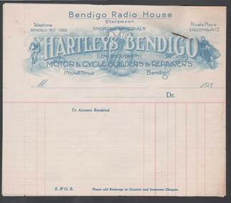 Document - CAMBRIDGE PRESS COLLECTION: ACCOUNT - HARTLEYS BENDIGO