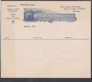 Document - CAMBRIDGE PRESS COLLECTION: INVOICE - THE BENDIGO TOMATO PRODUCTS