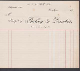 Document - CAMBRIDGE PRESS COLLECTION: ACCOUNT - BULLEY AND DAWBER