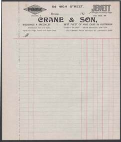 Document - CAMBRIDGE PRESS COLLECTION: ACCOUNT CRANE AND SON