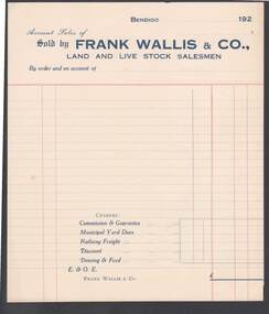 Document - CAMBRIDGE PRESS COLLECTION: ACCOUNT - FRANK WALLIS