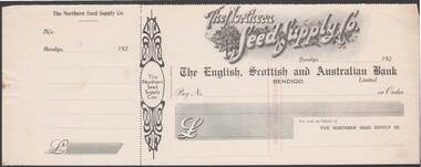 Document - CAMBRIDGE PRESS COLLECTION: CHEQUE - THE NORTHERN SEED SUPPLY